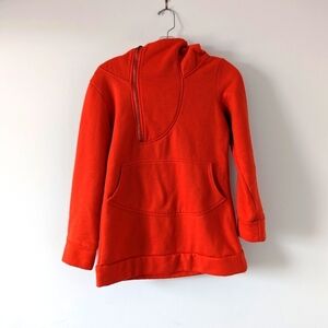 HONGYE Fashion Vibrant Orange Hooded Zip-Up Sweatshirt - Size Medium